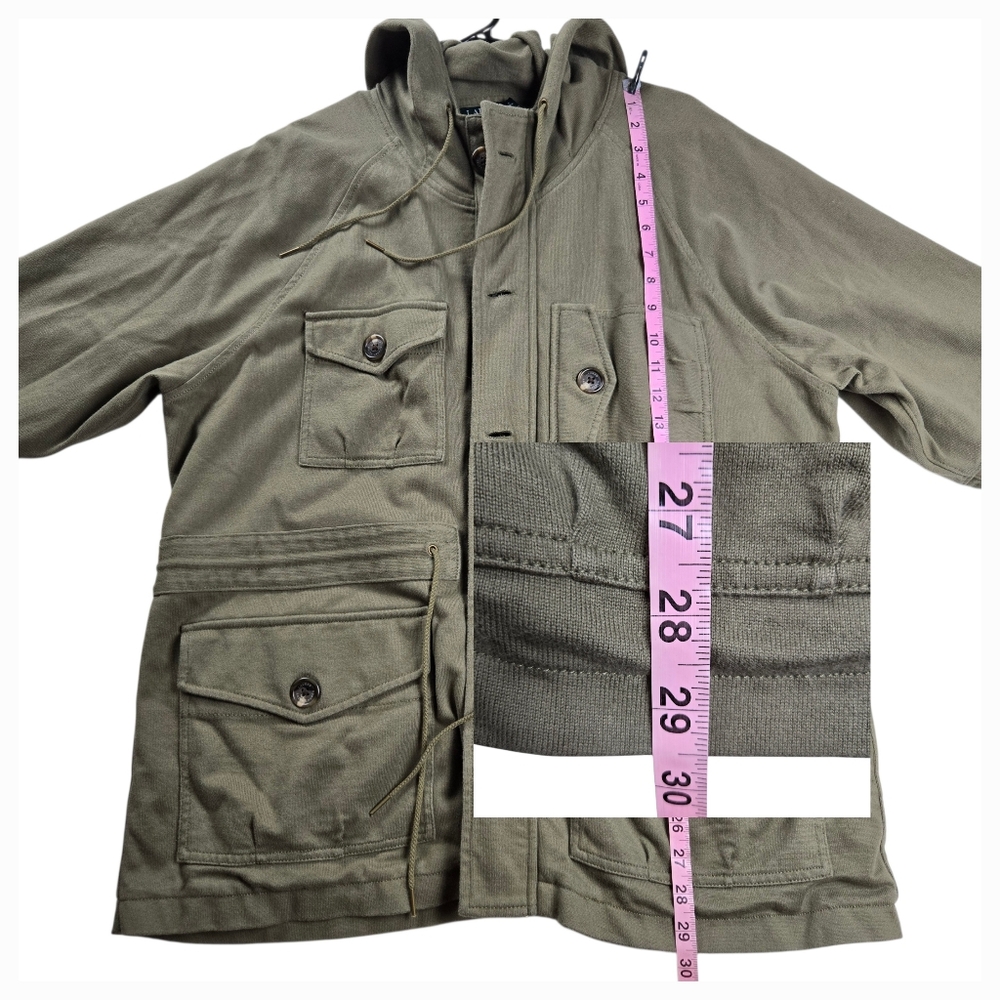 Lauren Ralph Lauren Hooded Utility Cinched Waist Full-Zip Cotton Knit Jacket - Picture 16 of 16